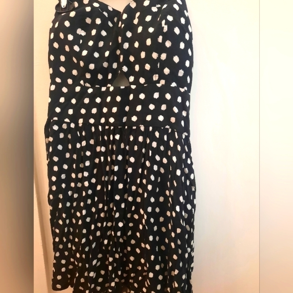 Strapless polka dot dress